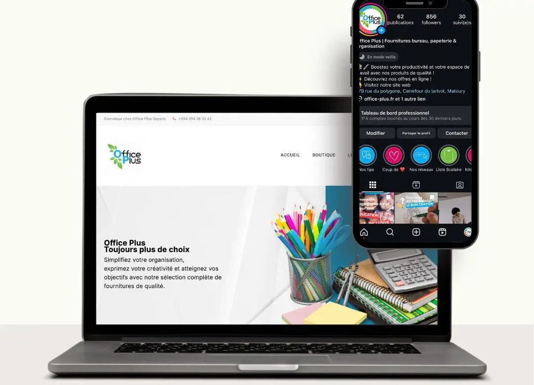 Site e-commerce sûr-mesure de Office-plus.